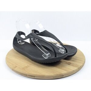 Crocs Serena Sexi Sandals Women's Size 11 T-Strap Barefoot Black Thong Slingback